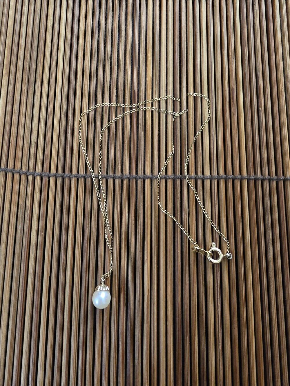 14k Pearl Yellow Gold Necklace (Vintage)